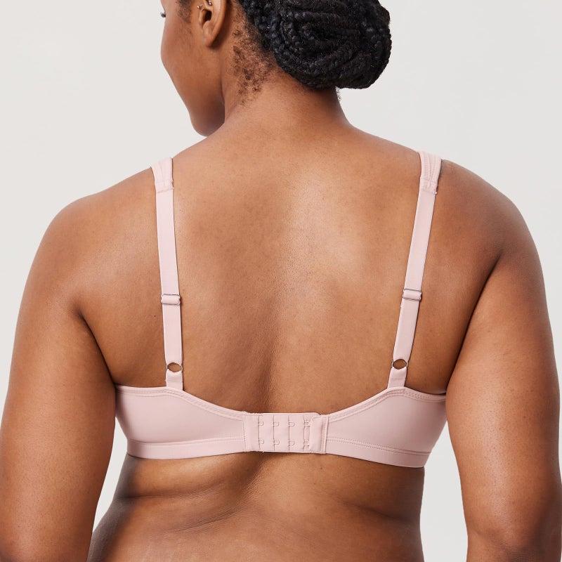 DELIMIRA Women's Minimizer Bra Plus Size Underwire Smooth Full Coverage Seamless Bras Gentle Rose 34H - Image 2